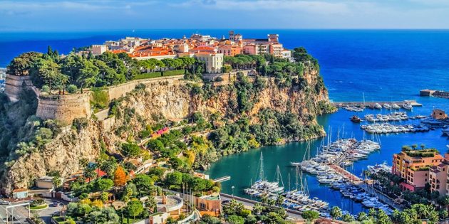 The Cote D'azur in France looking out to the ocean