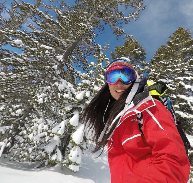 Scientist Natasha Chapplow out in the snow