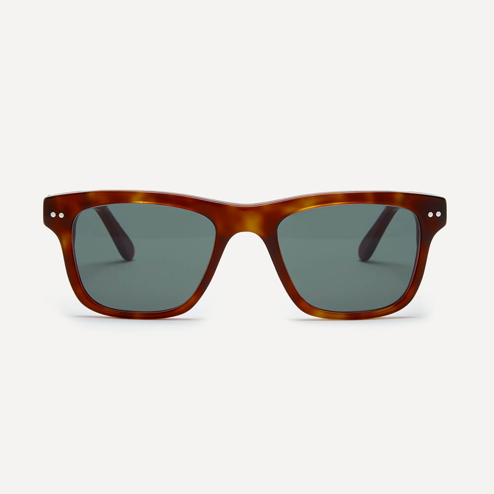 Karibu brown tortoiseshell polarised sunglasses with green lenses