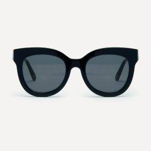 black oversize cat eye sunglasses