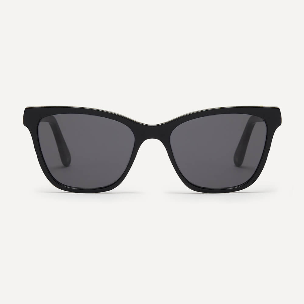 Black recycled cat eye sunglasses