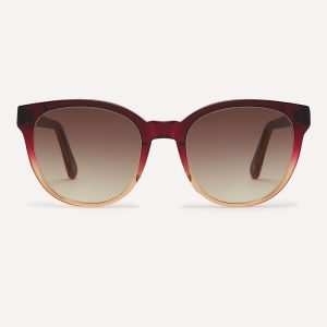red oversize sunglasses in eco-friendly bio acetate