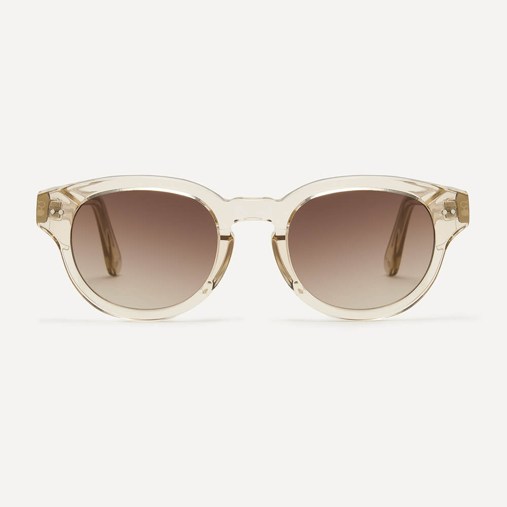 Pala Thoko narrow style transparent sunglasses with brown gradient lenses