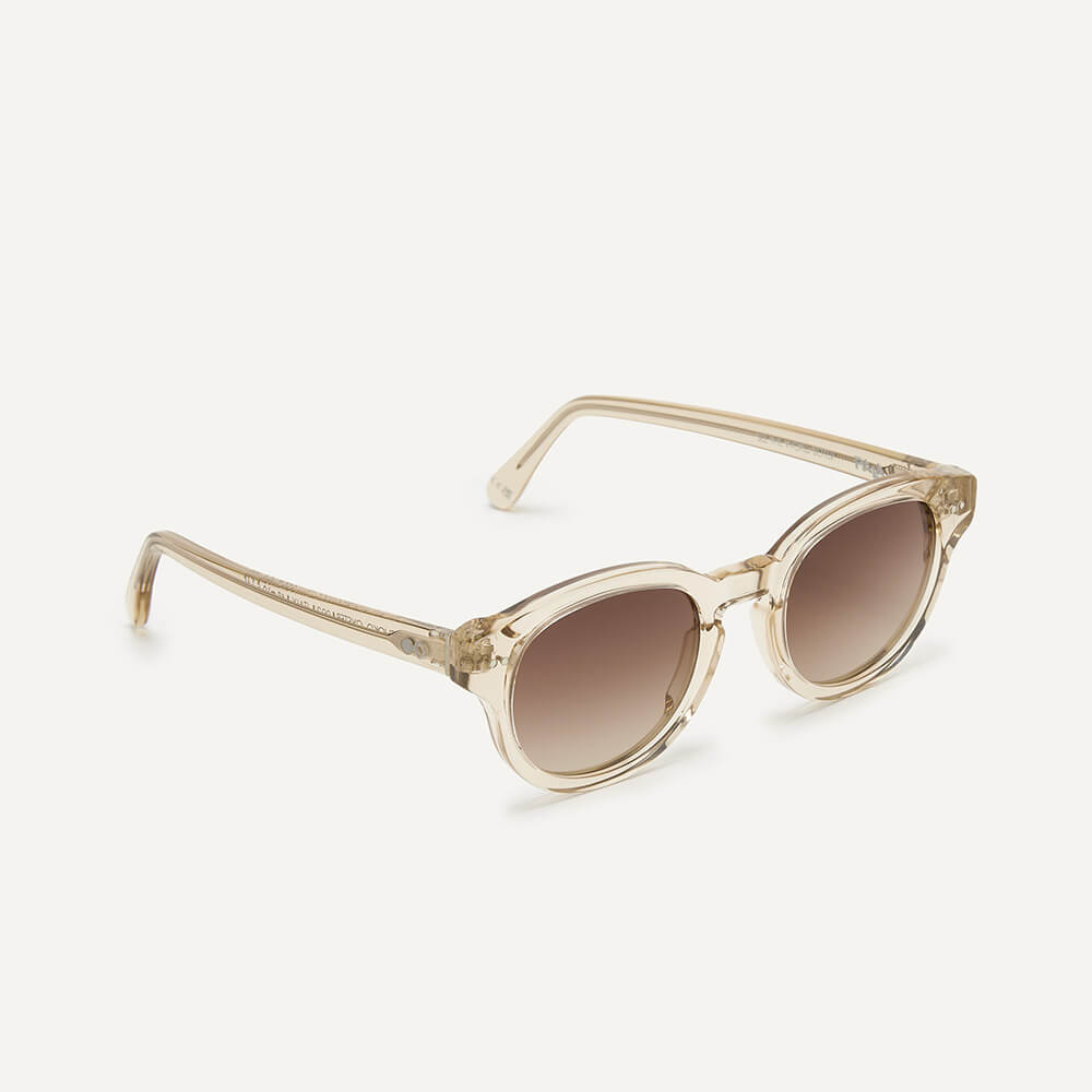 Thoko_Oyster_2 angle Pala Thoko eco friendly sunglasses in transparent bioacetate