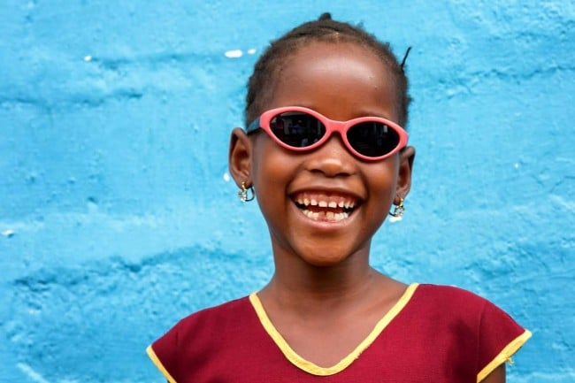 girl wearing sunglasses in Sierra Leone