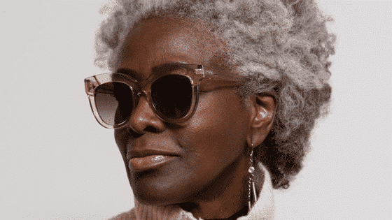 Model wearing ethical Cat Eye Sunglasses