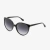 side angle of oversized round eco friendly sunglasses in black