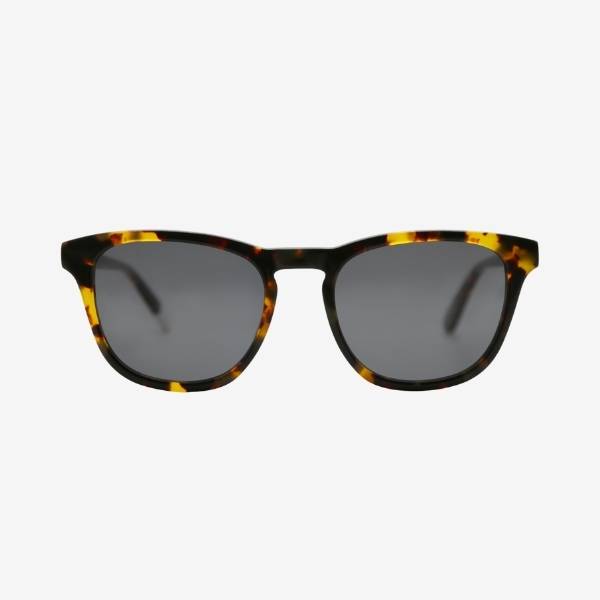 square framed maple brown sunglasses in eco friendly materials