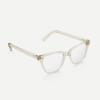 Anansa Almond - Side Sustainable clear almond coloured cat eye glasses handmade from bio-acetate in Italy.