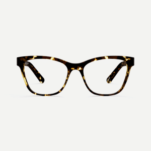 Eco-friendly square cat eye glasses handmade in Italy, available as prescription glasses or blue light blocking glasses.