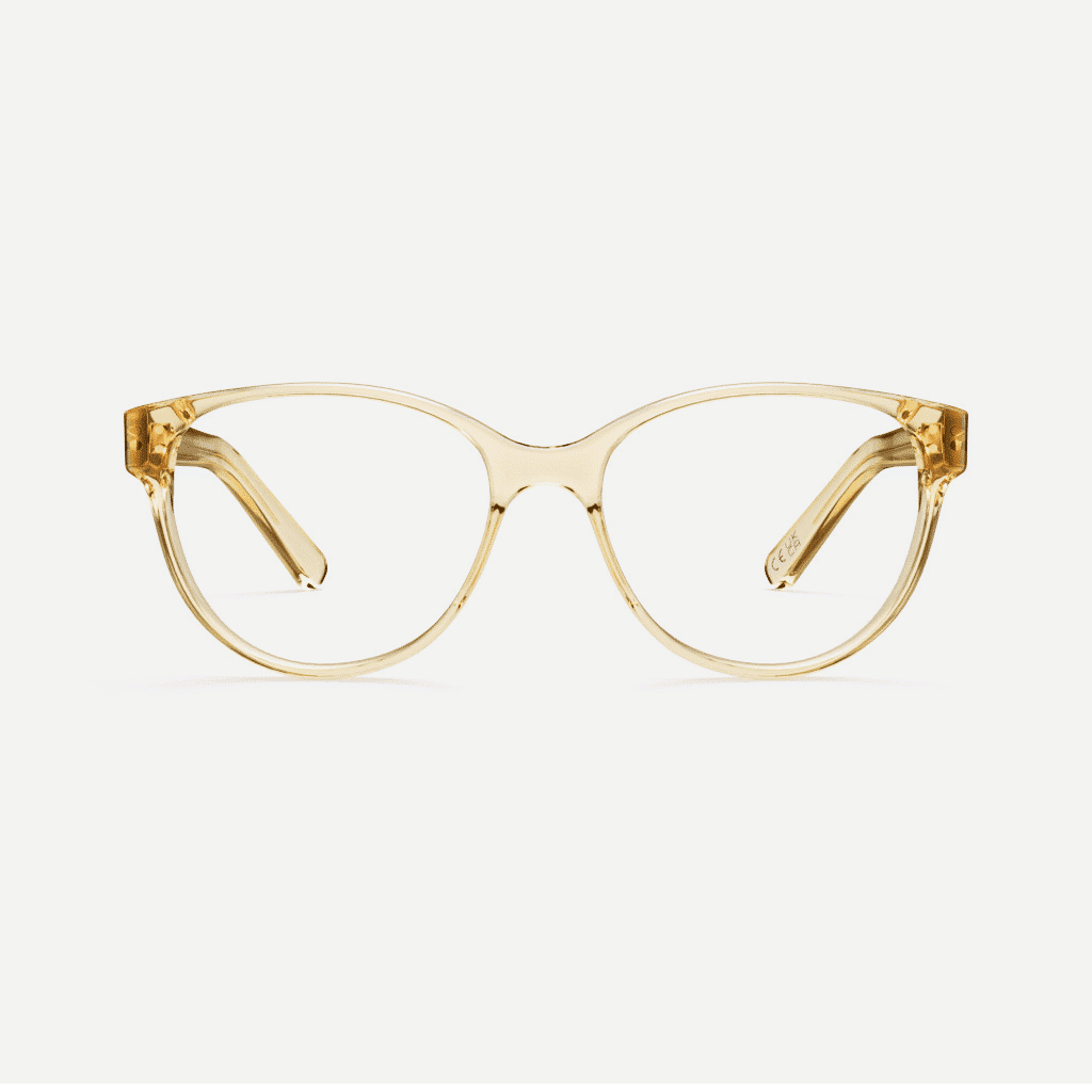 Ayo Citrine - Front Effortless oversized feminine glasses with a sweeping brow line in crystal citrine.