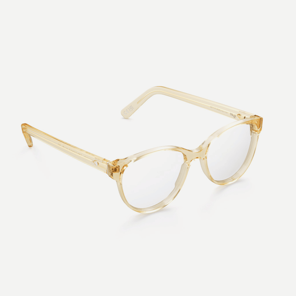 Ayo Citrine - Side Effortless oversized feminine glasses with a sweeping brow line in crystal citrine.