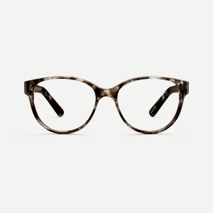 Wearable oversized feminine glasses with a sweeping brow line in hickory tortoiseshell.