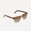 Square wayfarer square sunglasses frame in subtly detailed 'yellow smoke' bio-acetate. A yellow-brown mottled frame.