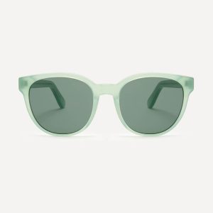 Ocean inspired, green-blue aquamarine coloured oversized sunglasses made from eco friendly bio-acetate.